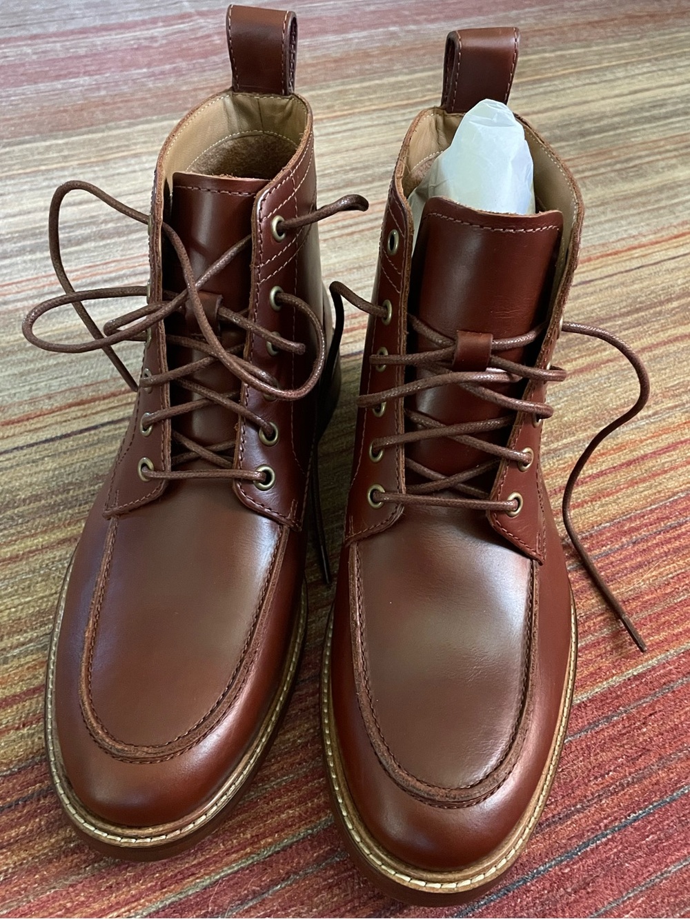J. Crew Men's Brown Leather Lace-Up Boots